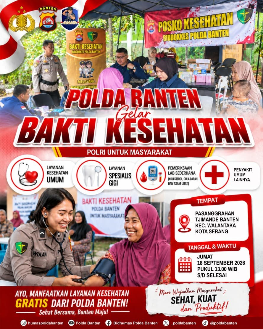 Polda Banten Hadir untuk Masyarakat, Bakti Kesehatan Gratis Akan Digelar di Walantaka