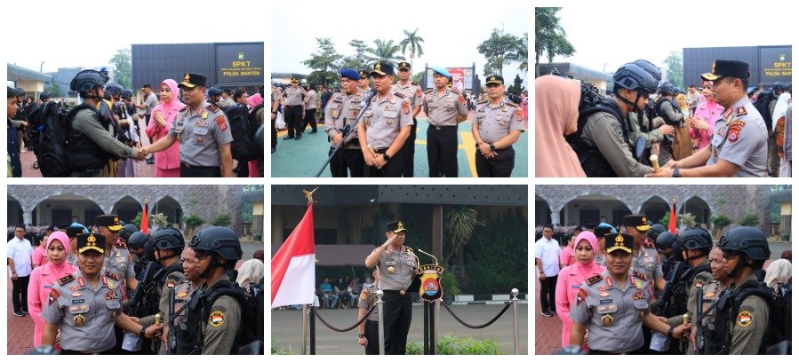 Kapolda Banten Lepas 45 Personel Satbrimob dalam Misi Pengamanan Satgas Amole II ke Papua Tengah