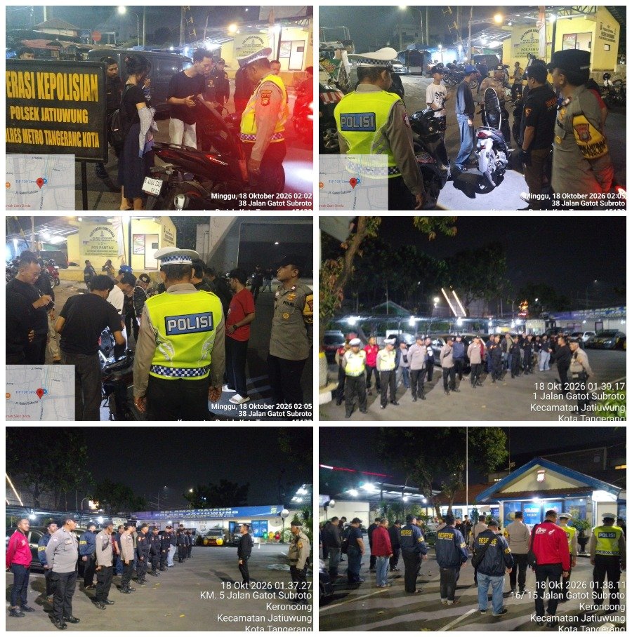 Polsek Jatiuwung Gelar Razia dan Patroli Mobile di Sejumlah Titik Rawan