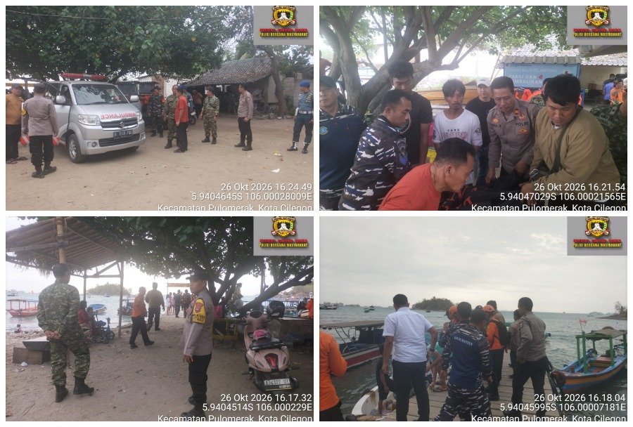Polri Bergerak Cepat, Polsek Pulomerak Bantu Evakuasi Korban Laka Laut di Perairan Pulau Tempurung