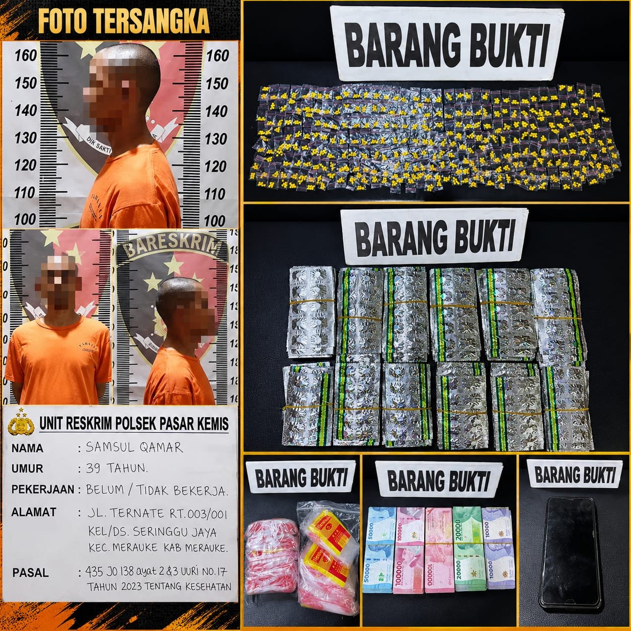 Polsek Pasar Kemis Ungkap Dugaan Peredaran Obat Keras di Serpong, 2.782 Butir Disita. (14/10/2026)