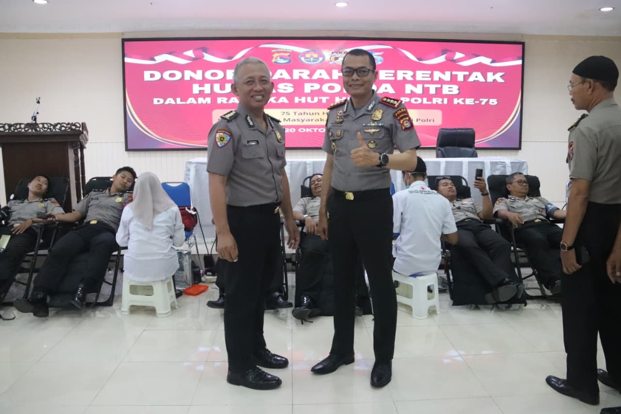 Polda NTB Gelar Donor Darah di Hari Ulang Tahun Humas Polri ke 75 tahun, Wujud Kehadiran Polisi Bersama Masyarakat