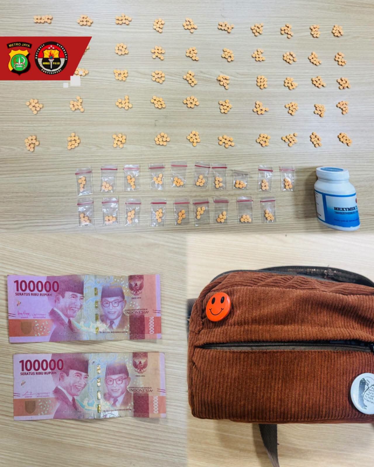 Polres Tangerang Kota Amankan Pria Diduga Edarkan Obat Keras, Ratusan Tramadol dan Hexymer Disita